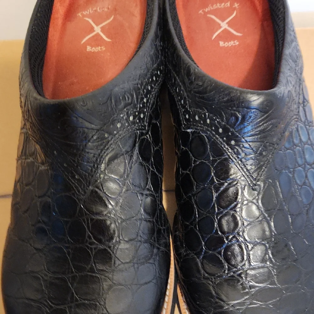 Twisted X Black CROC Embossed Mules - Picture 5 of 8